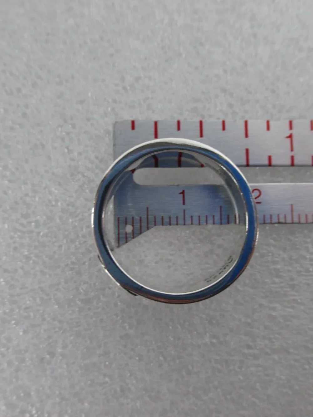 GUCCI STERLING SILVER & ENAMEL INTERLOCKING G RING